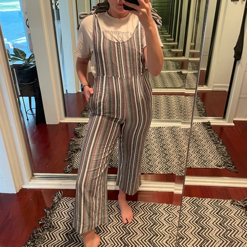 Linen Stripped Jump Suit